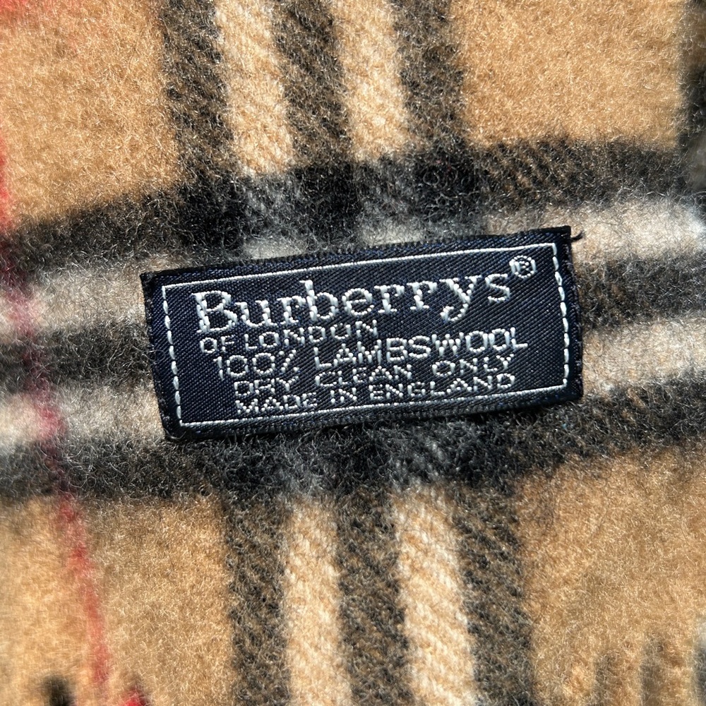 Burberrys Beige and Red Checkered Scarf - Picture 6 of 14